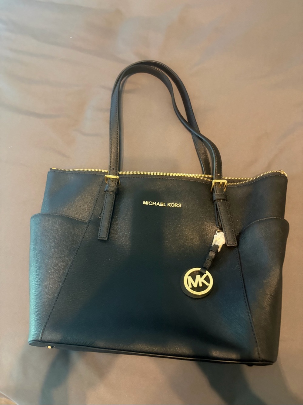 Michael Kors Charlotte Large Saffiano Leather Top-Zip Tote